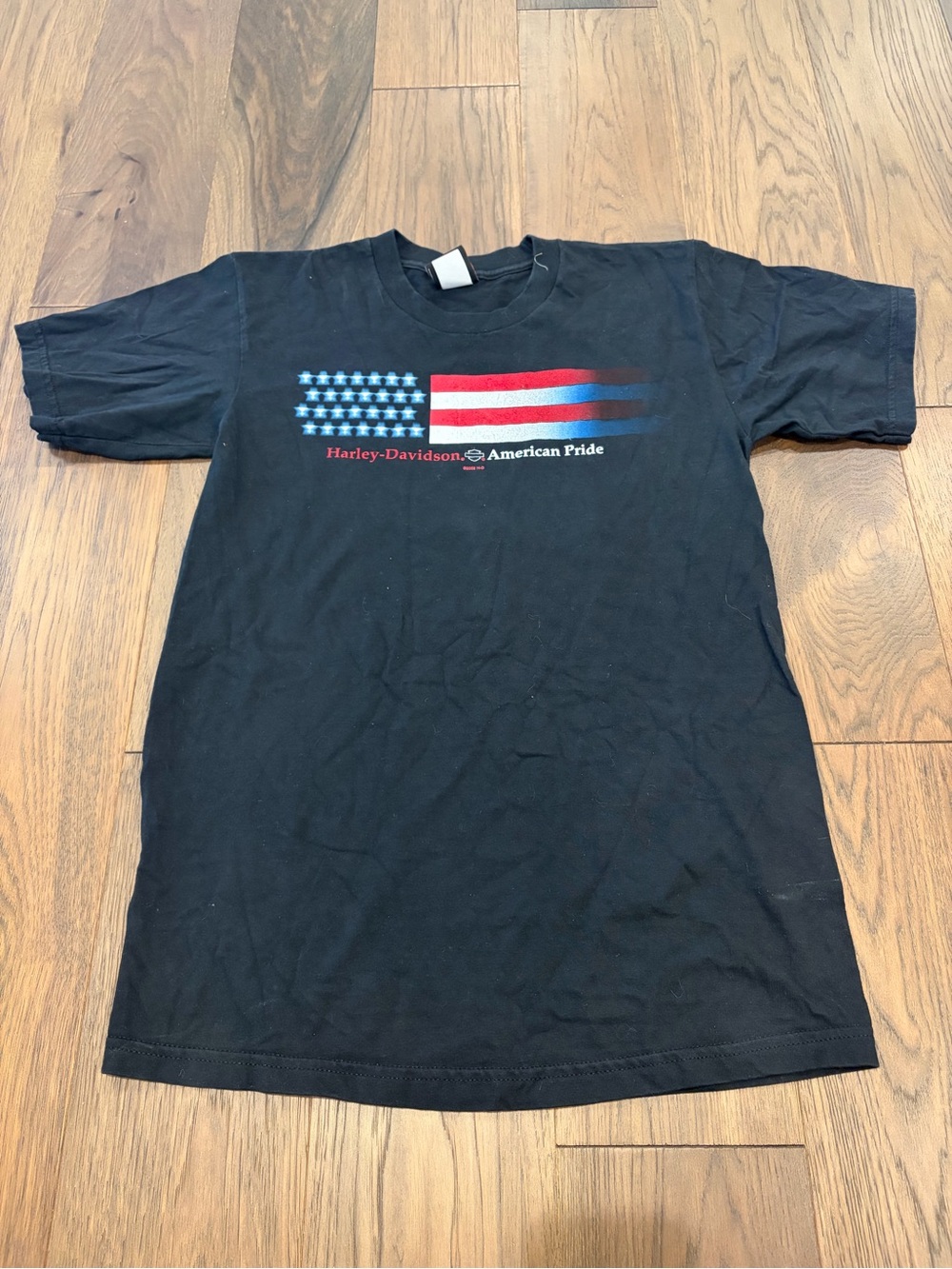 Vintage 2002 Harley Davidson American Pride T Shirt Wild Fire Villa Park IL Med
